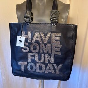 (NWT) HSFT Black Josie Leather Bag (Perfect Travel/Everyday Tote)